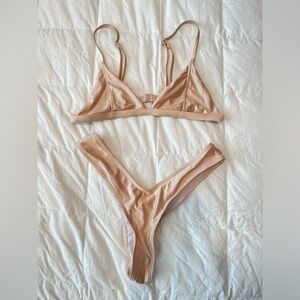 Silk beige bikini